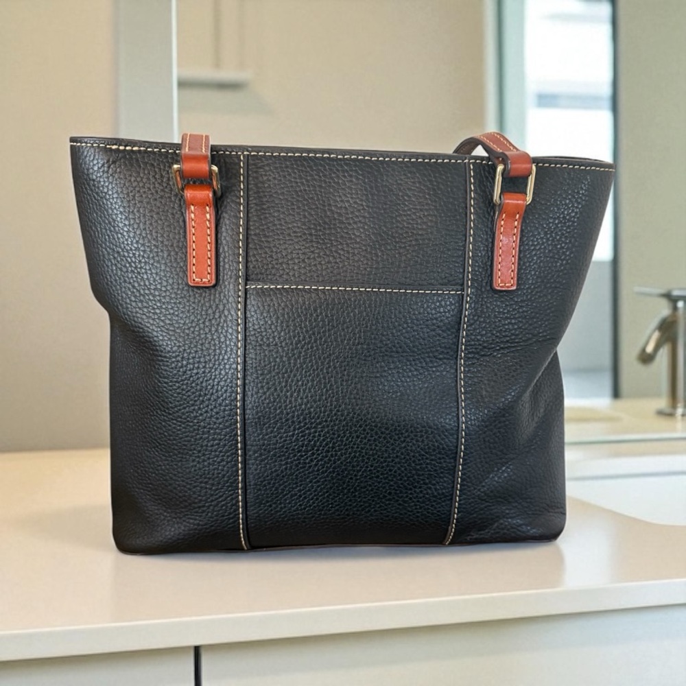 Dooney & Bourke Black Pebbled Leather Tote - Picture 2 of 5